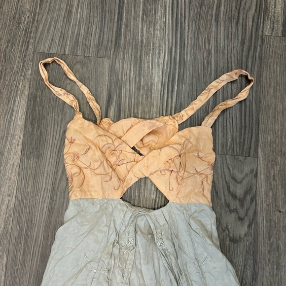 Free People Love Me Not Embroidered Fringe Cutout Midi Dress - Picture 5 of 7